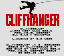 Cliffhanger (Europe) Title Screen